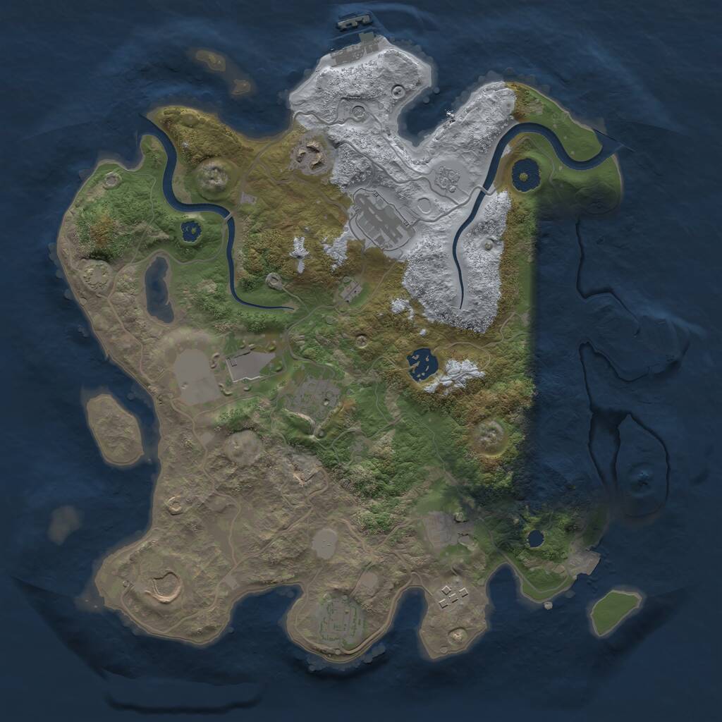 Rust Map: Procedural Map, Size: 3500, Seed: 102108616, 15 Monuments