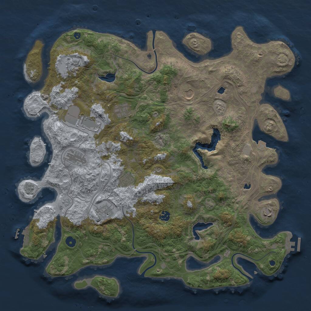 Rust Map: Procedural Map, Size: 4500, Seed: 25471938, 16 Monuments