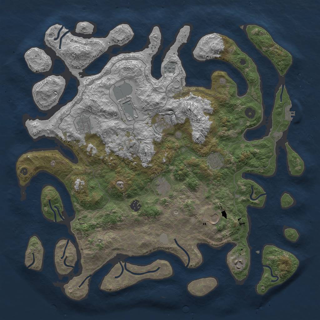 Rust Map: Procedural Map, Size: 4500, Seed: 4094852, 16 Monuments