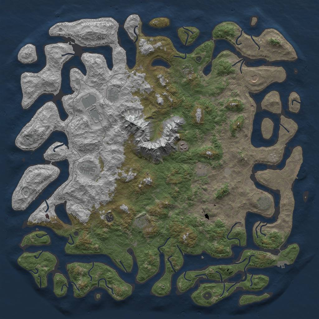 Rust Map: Procedural Map, Size: 6000, Seed: 1774979415, 19 Monuments