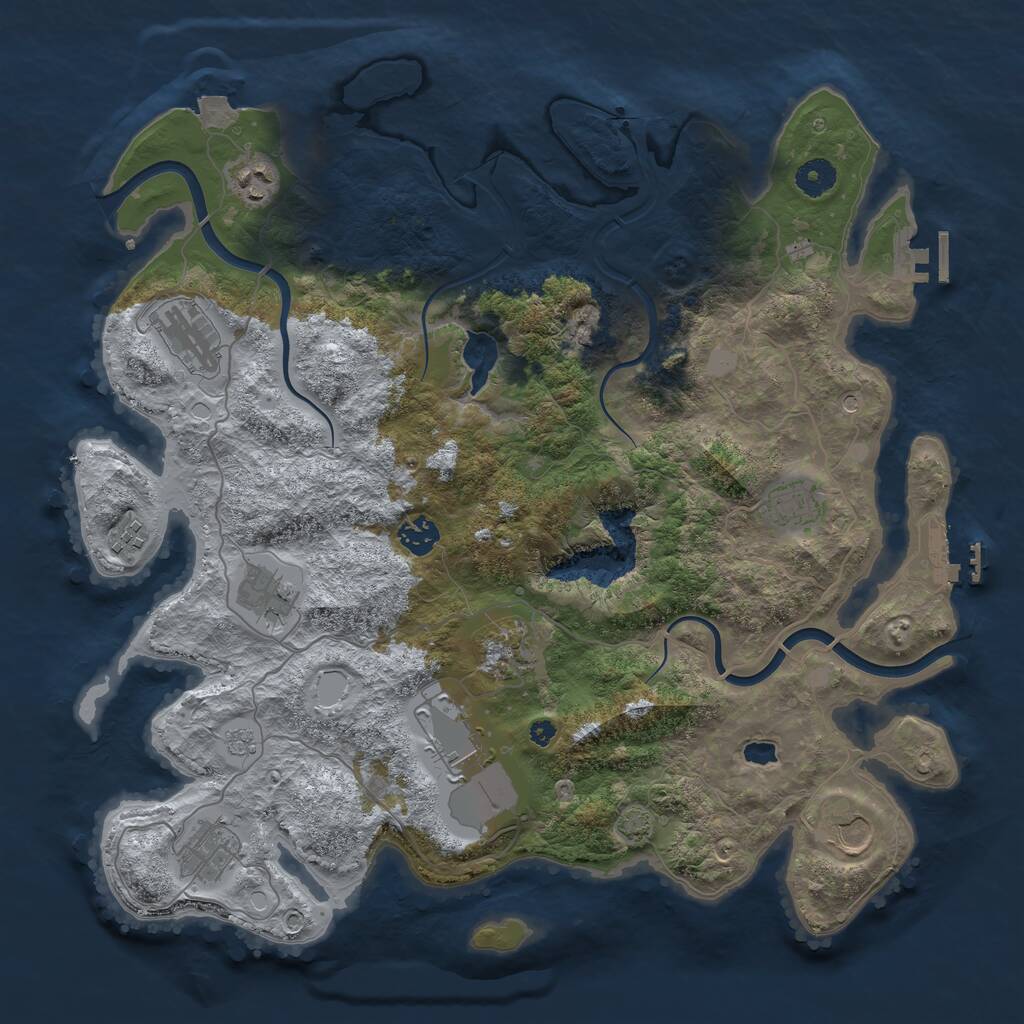 Rust Map: Procedural Map, Size: 4000, Seed: 253, 16 Monuments