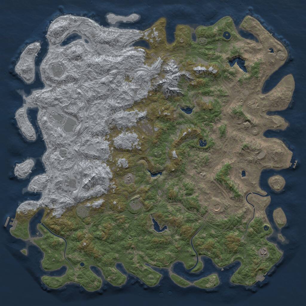 Rust Map: Procedural Map, Size: 6000, Seed: 40144539, 17 Monuments