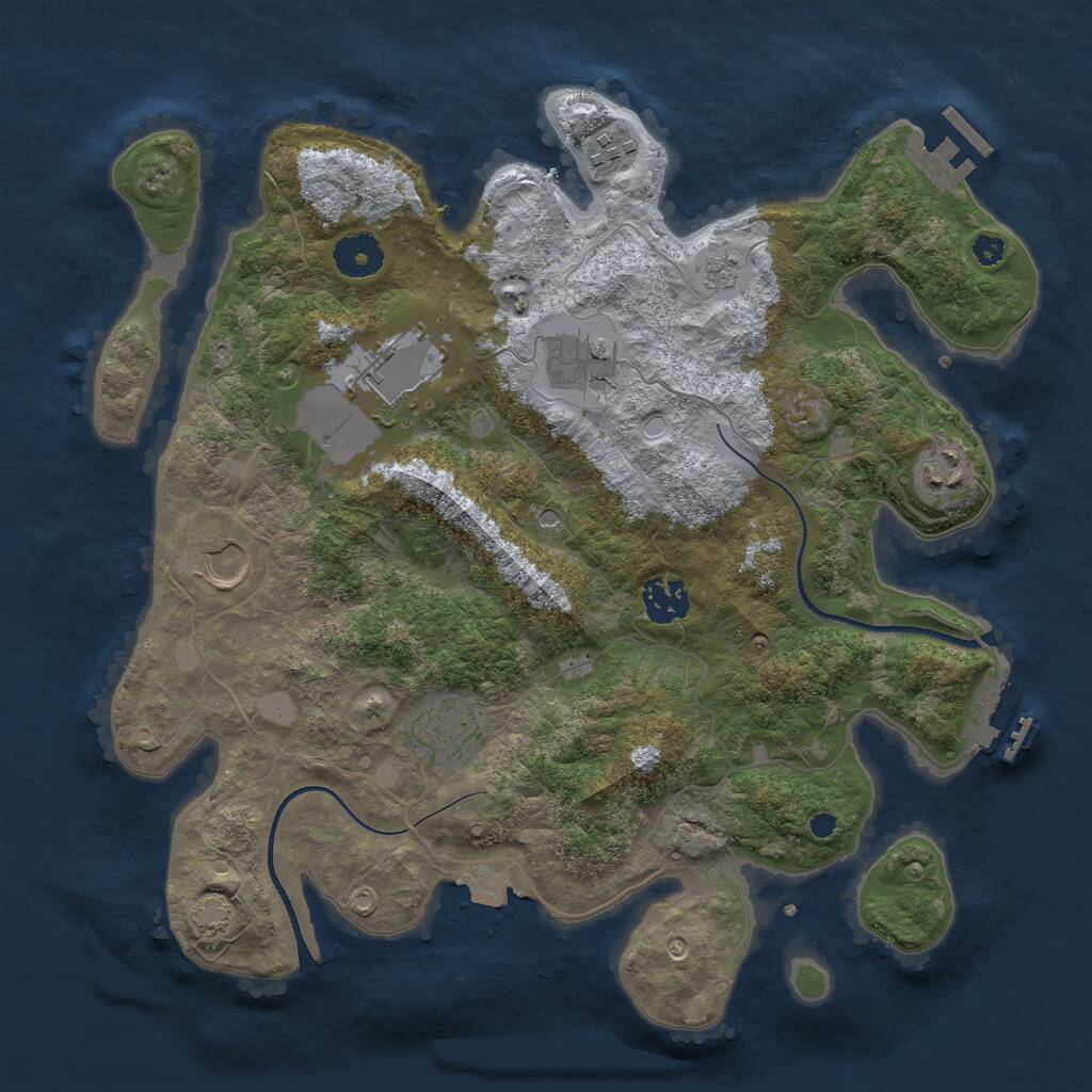 Rust Map: Procedural Map, Size: 3500, Seed: 1098396220, 13 Monuments