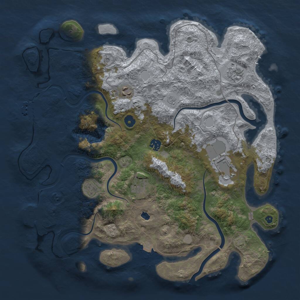 Rust Map: Procedural Map, Size: 4000, Seed: 111286, 13 Monuments