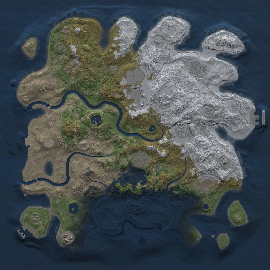 Rust Map: Procedural Map, Size: 3800, Seed: 72746, 15 Monuments