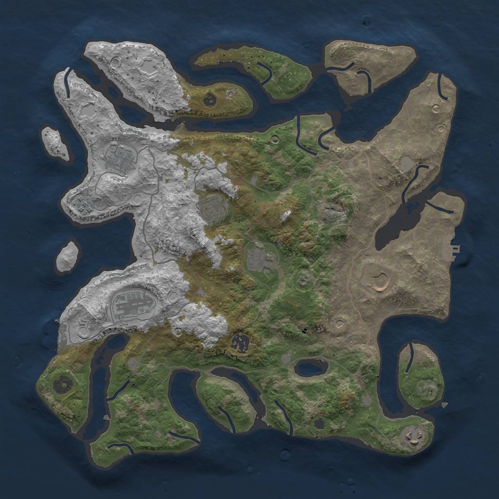 Rust Map: Procedural Map, Size: 4000, Seed: 506812, 16 Monuments