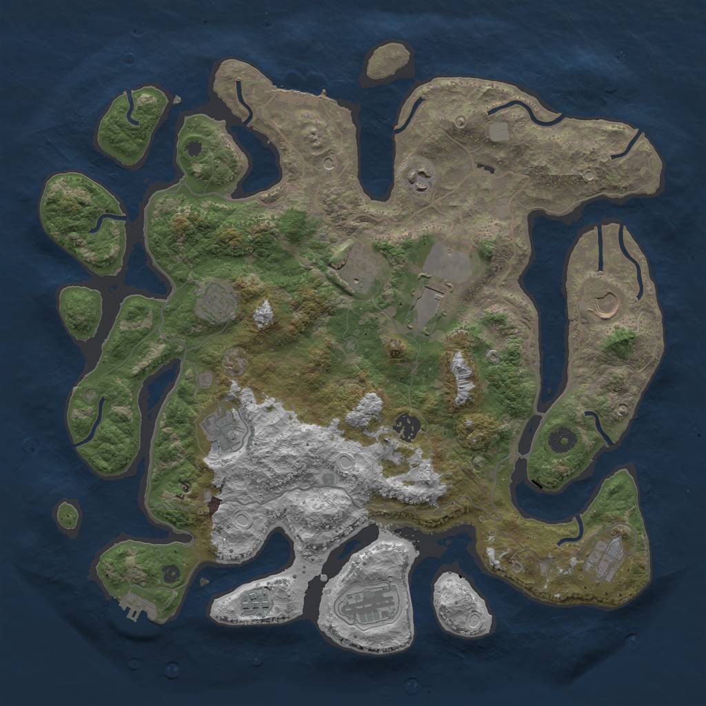 Rust Map: Procedural Map, Size: 4000, Seed: 316235, 18 Monuments