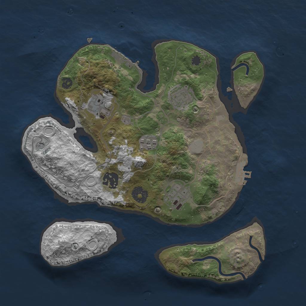 Rust Map: Procedural Map, Size: 2800, Seed: 43242311, 13 Monuments