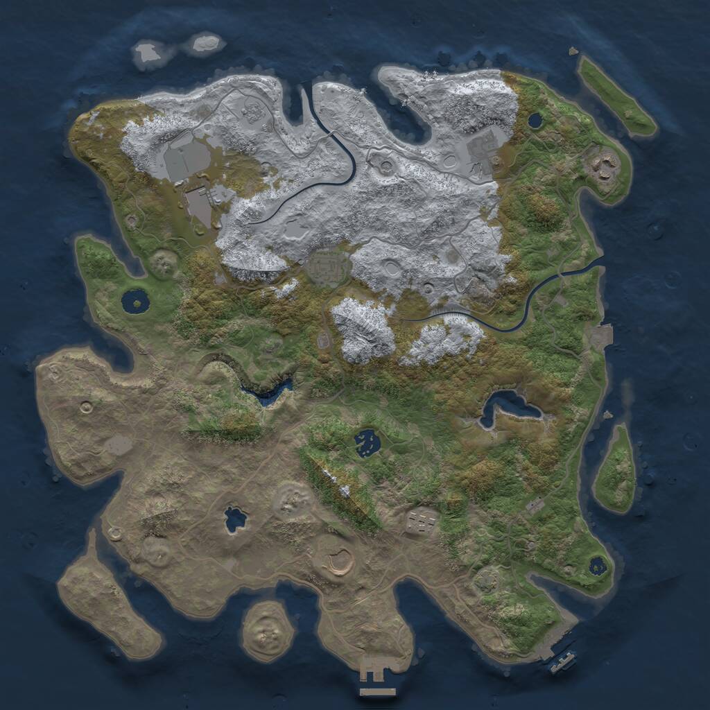 Rust Map: Procedural Map, Size: 4000, Seed: 847056, 13 Monuments