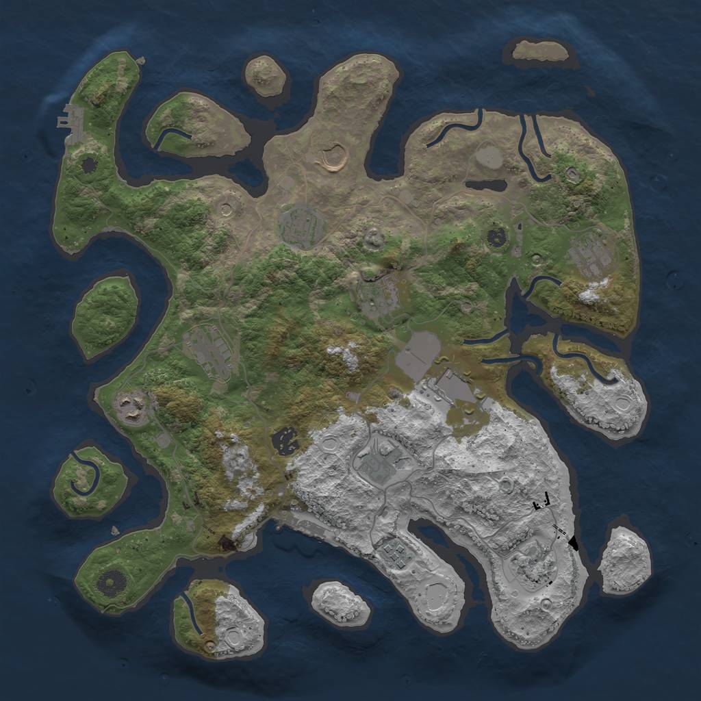 Rust Map: Procedural Map, Size: 3800, Seed: 82614750, 19 Monuments