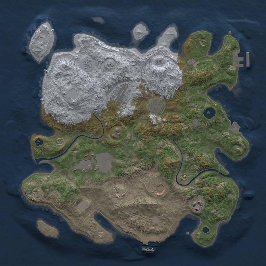Rust Map: Procedural Map, Size: 3500, Seed: 146546456, 11 Monuments