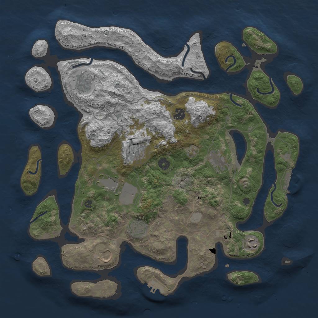 Rust Map: Procedural Map, Size: 4000, Seed: 927436, 15 Monuments