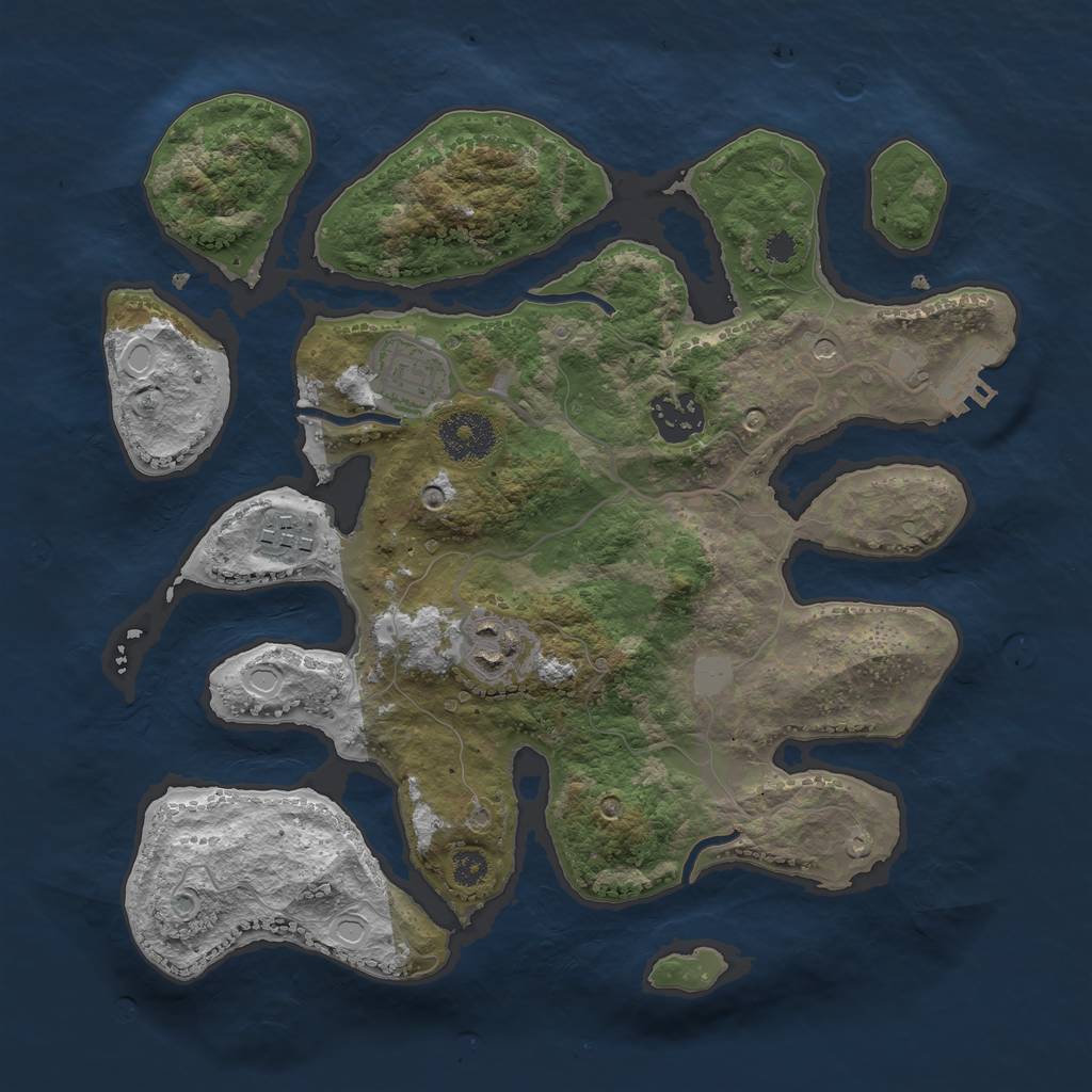 Rust Map: Procedural Map, Size: 3100, Seed: 253, 11 Monuments