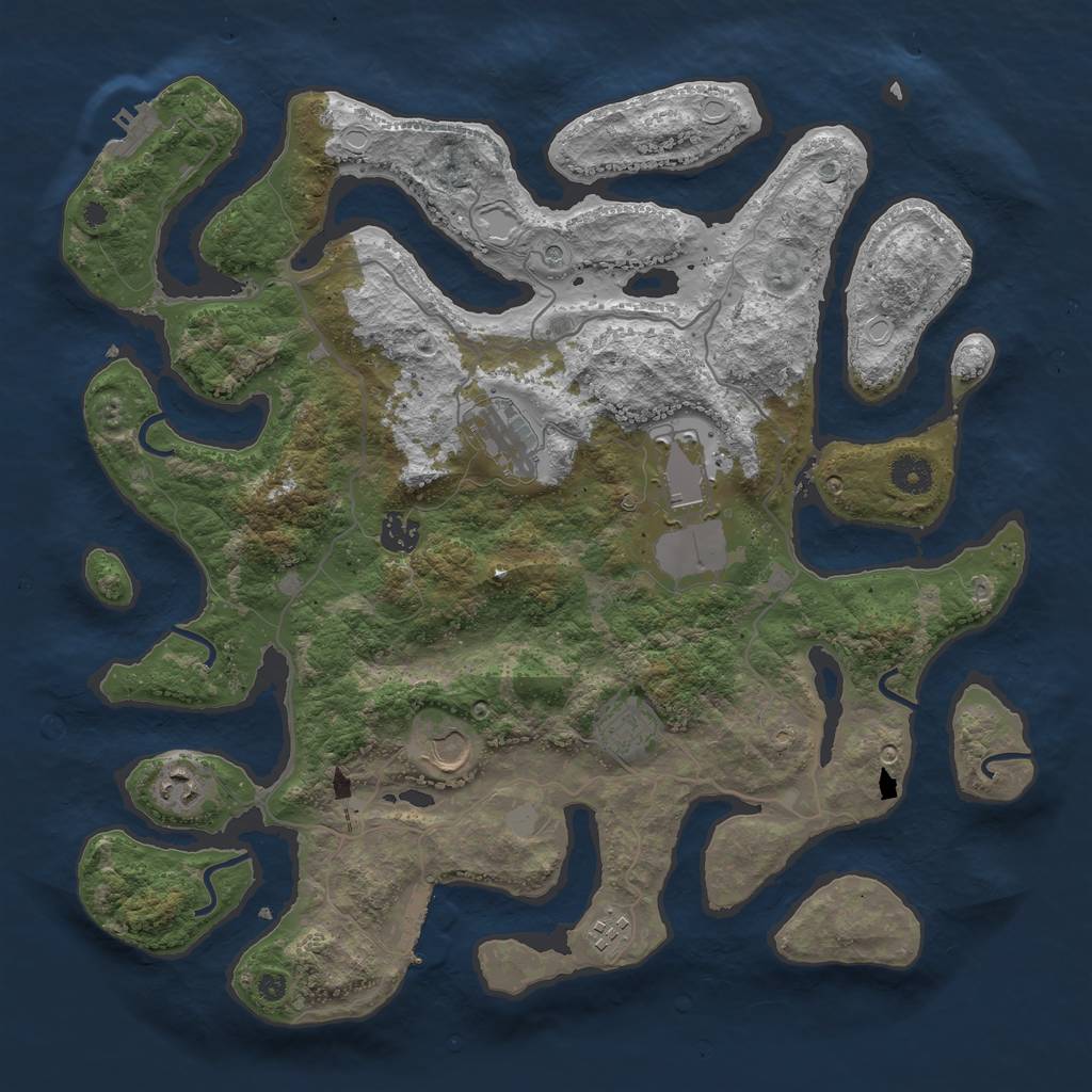 Rust Map: Procedural Map, Size: 4000, Seed: 248891, 15 Monuments