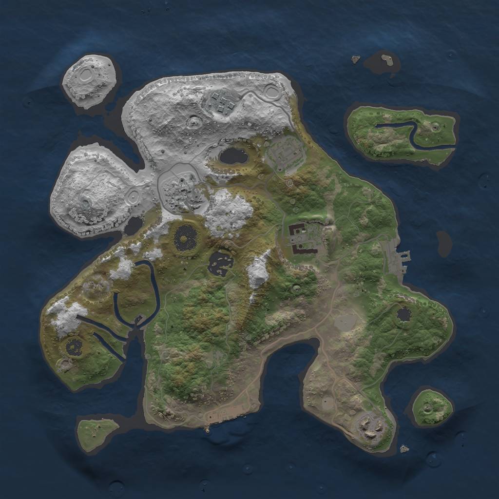 Rust Map: Procedural Map, Size: 3000, Seed: 2266, 13 Monuments
