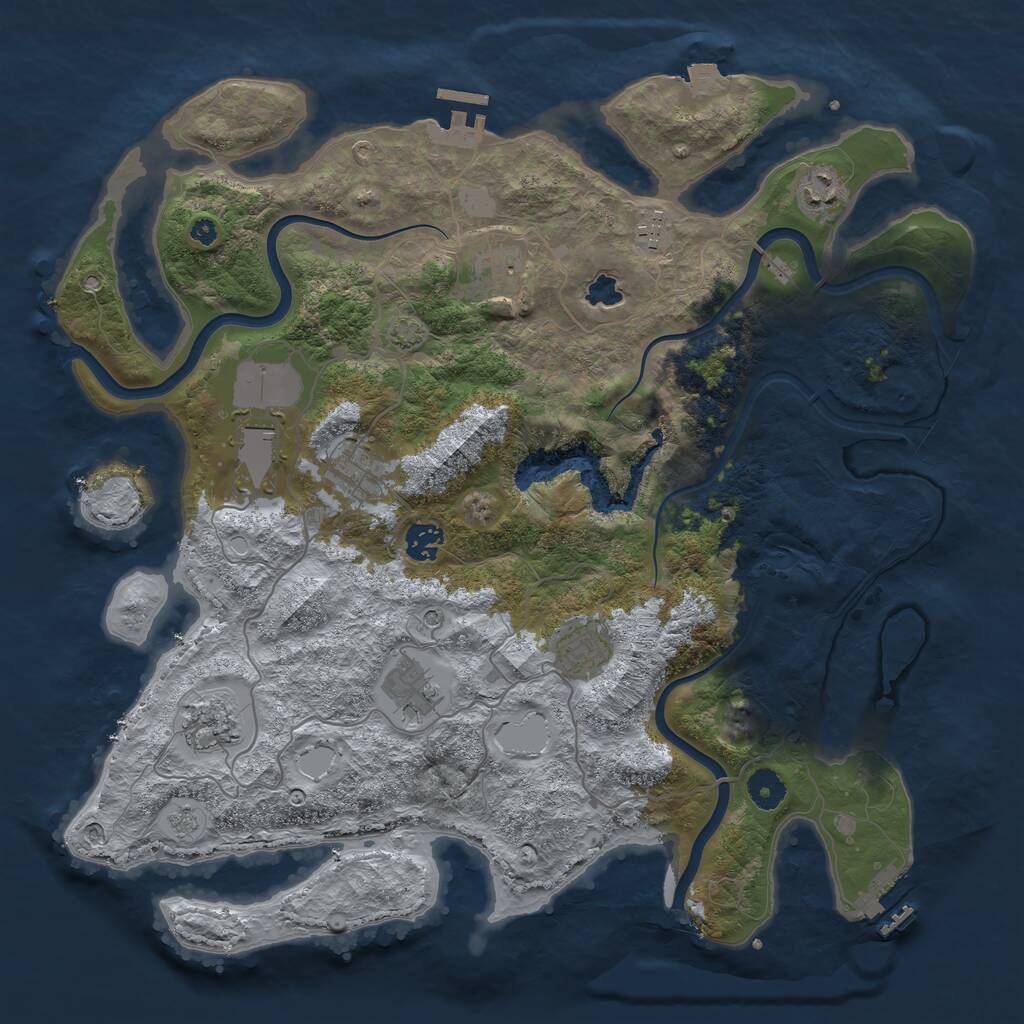 Rust Map: Procedural Map, Size: 4000, Seed: 129810, 15 Monuments