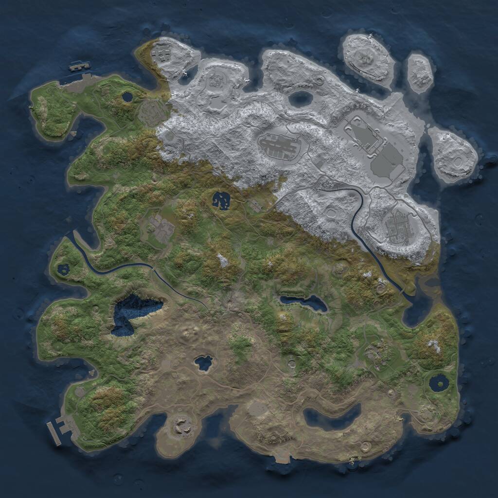Rust Map: Procedural Map, Size: 4000, Seed: 248418, 15 Monuments
