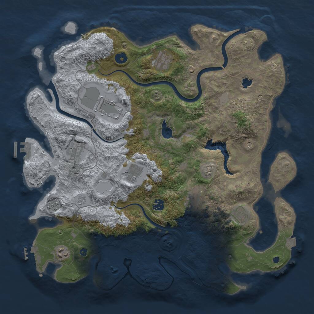 Rust Map: Procedural Map, Size: 4000, Seed: 569685, 15 Monuments
