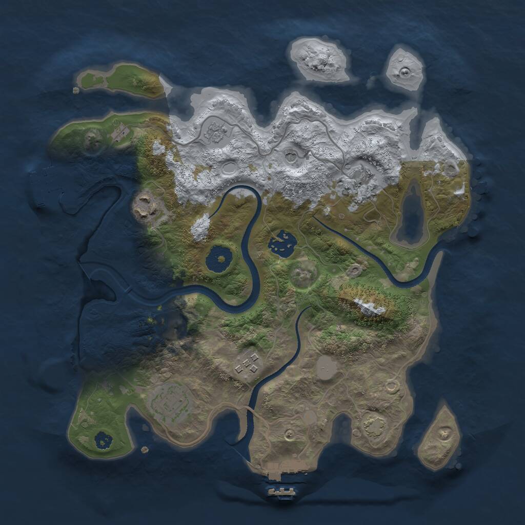 Rust Map: Procedural Map, Size: 3000, Seed: 42678604, 11 Monuments