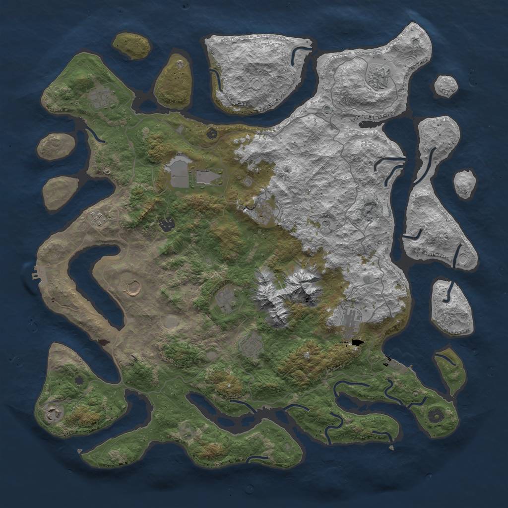 Rust Map: Procedural Map, Size: 5000, Seed: 1606775485, 19 Monuments