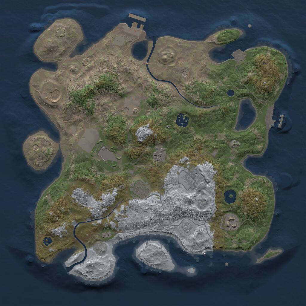 Rust Map: Procedural Map, Size: 3500, Seed: 1805157187, 15 Monuments
