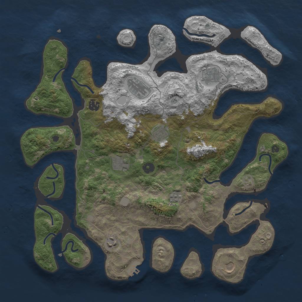 Rust Map: Procedural Map, Size: 4000, Seed: 42678604, 15 Monuments