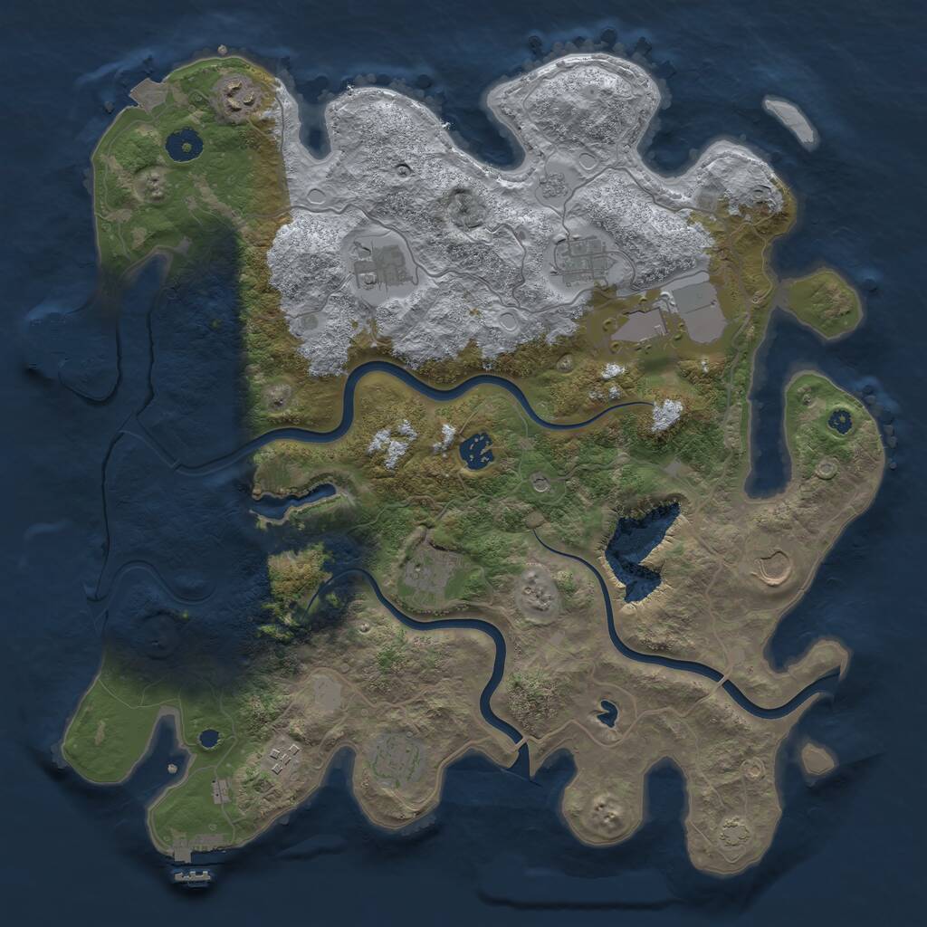 Rust Map: Procedural Map, Size: 4000, Seed: 1985398124, 15 Monuments