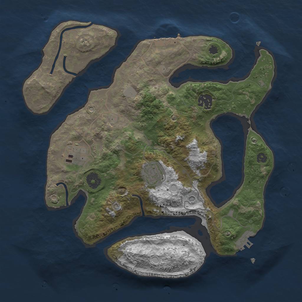 Rust Map: Procedural Map, Size: 3000, Seed: 2068932208, 11 Monuments