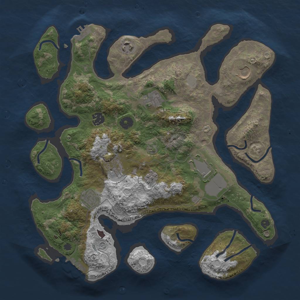 Rust Map: Procedural Map, Size: 3550, Seed: 439490, 16 Monuments