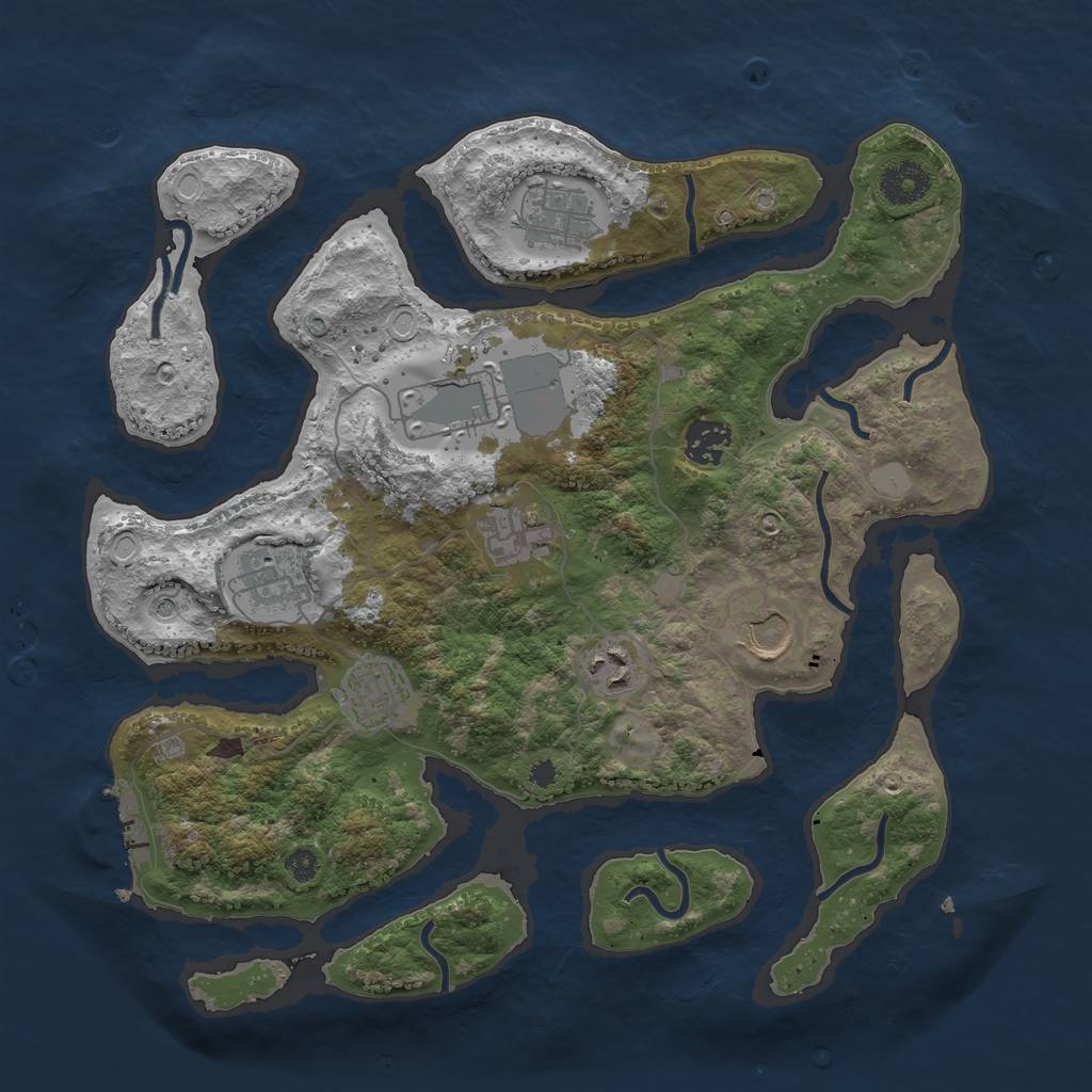 Rust Map: Procedural Map, Size: 3500, Seed: 211216, 15 Monuments
