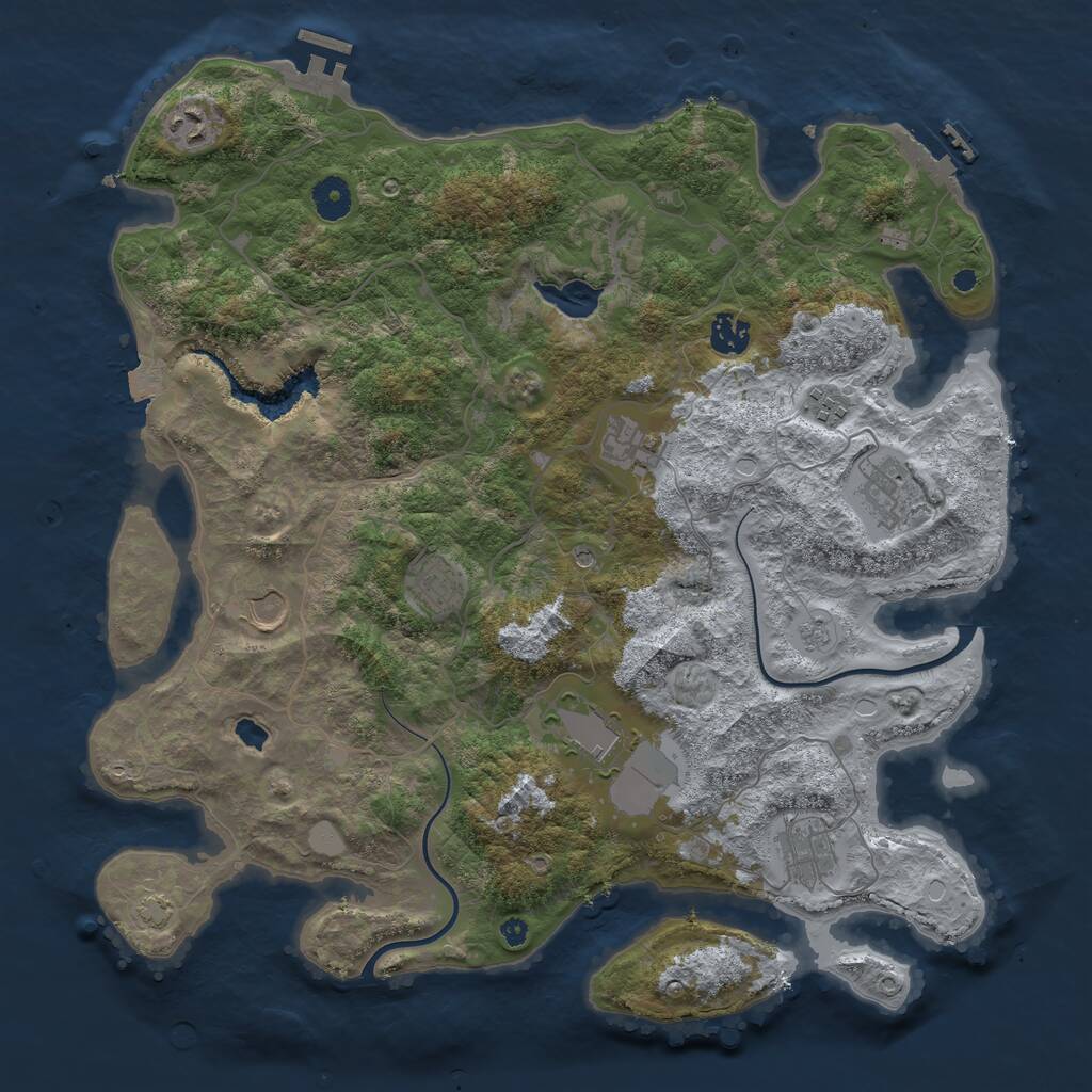 Rust Map: Procedural Map, Size: 4000, Seed: 616518, 15 Monuments