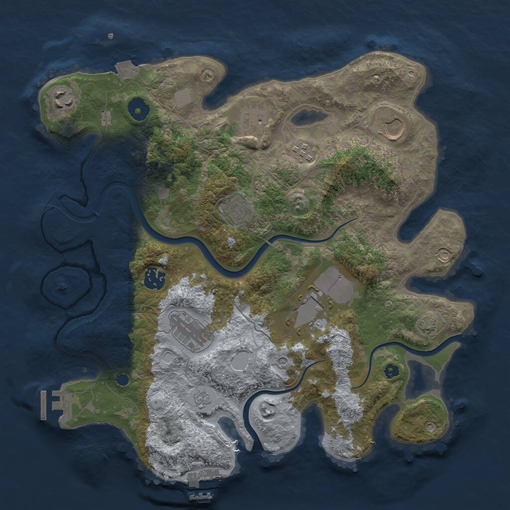 Rust Map: Procedural Map, Size: 3500, Seed: 457457, 14 Monuments