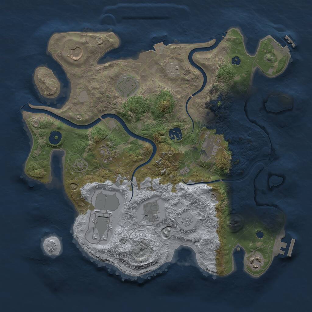 Rust Map: Procedural Map, Size: 3500, Seed: 326854286, 15 Monuments