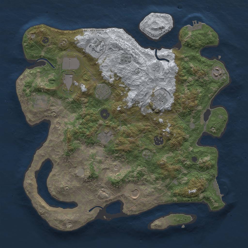 Rust Map: Procedural Map, Size: 3800, Seed: 778289632, 19 Monuments