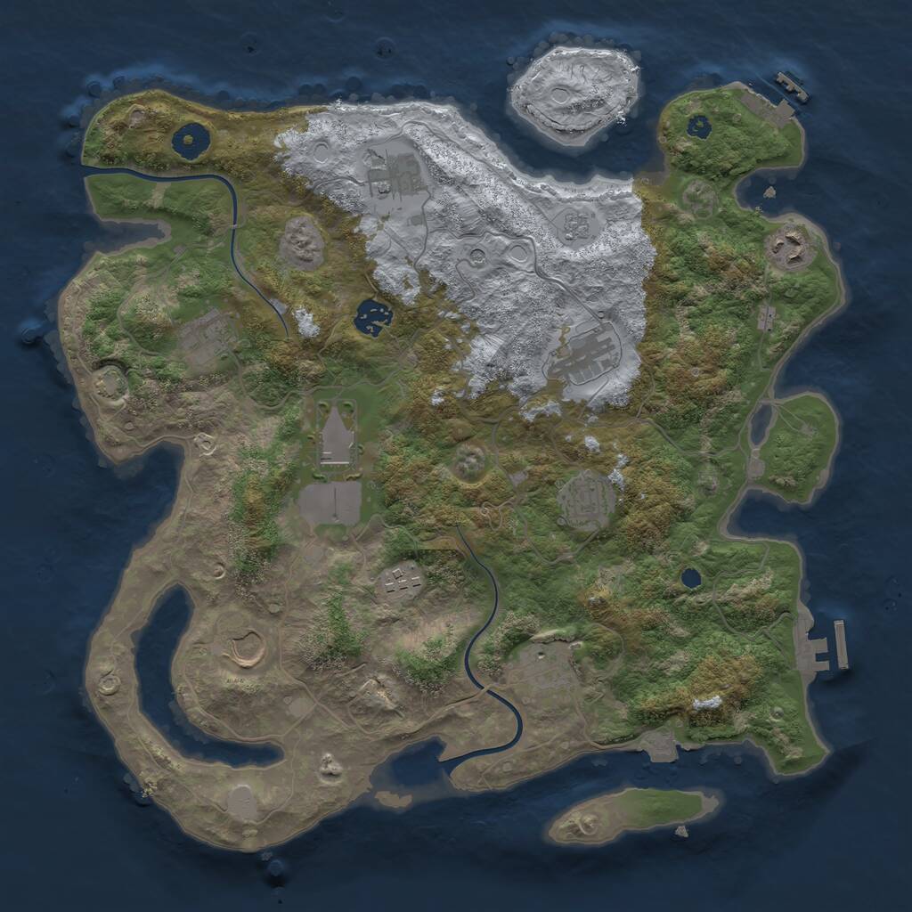 Rust Map: Procedural Map, Size: 3800, Seed: 778289632, 16 Monuments
