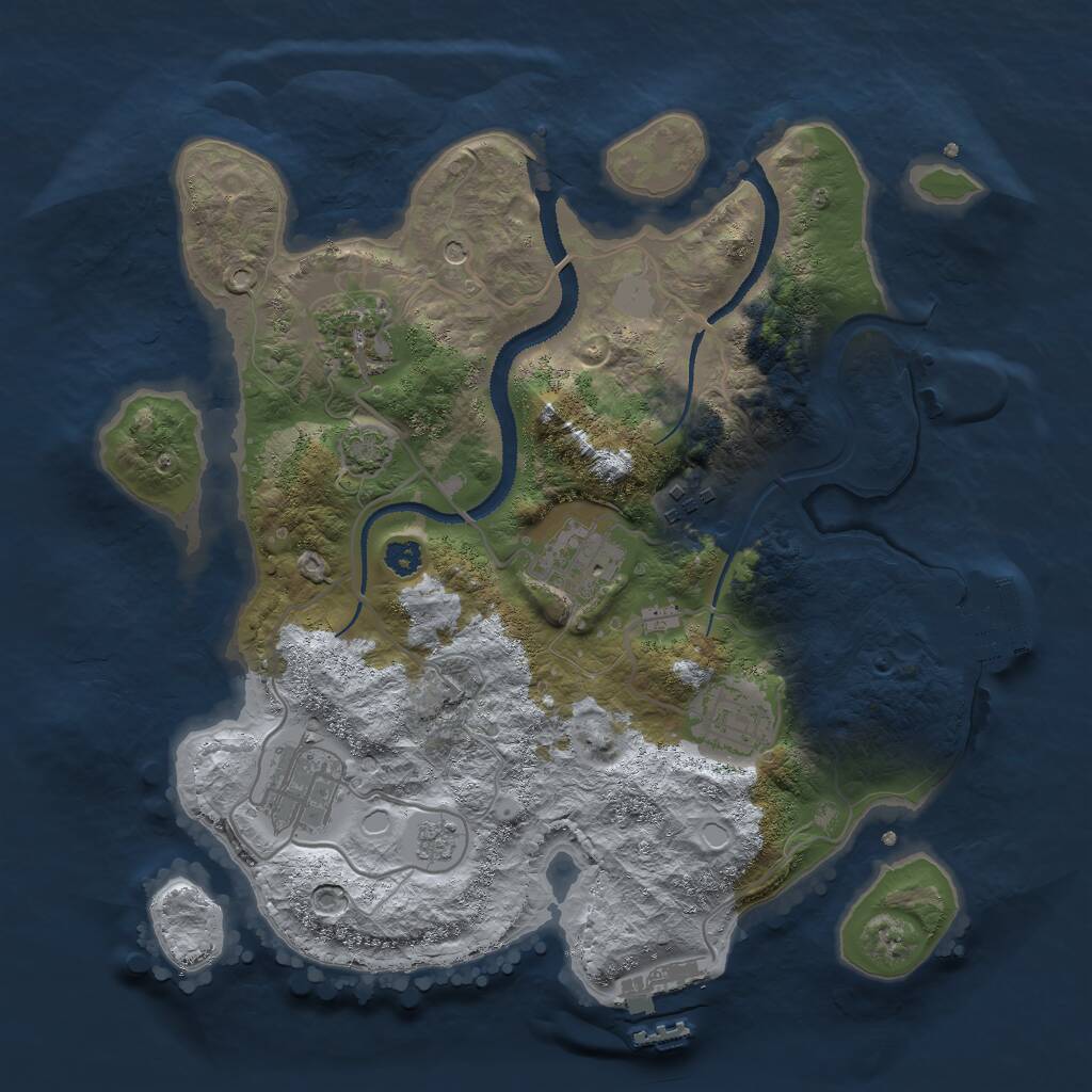 Rust Map: Procedural Map, Size: 3000, Seed: 651248, 11 Monuments