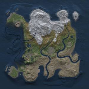Thumbnail Rust Map: Procedural Map, Size: 3000, Seed: 1, 12 Monuments