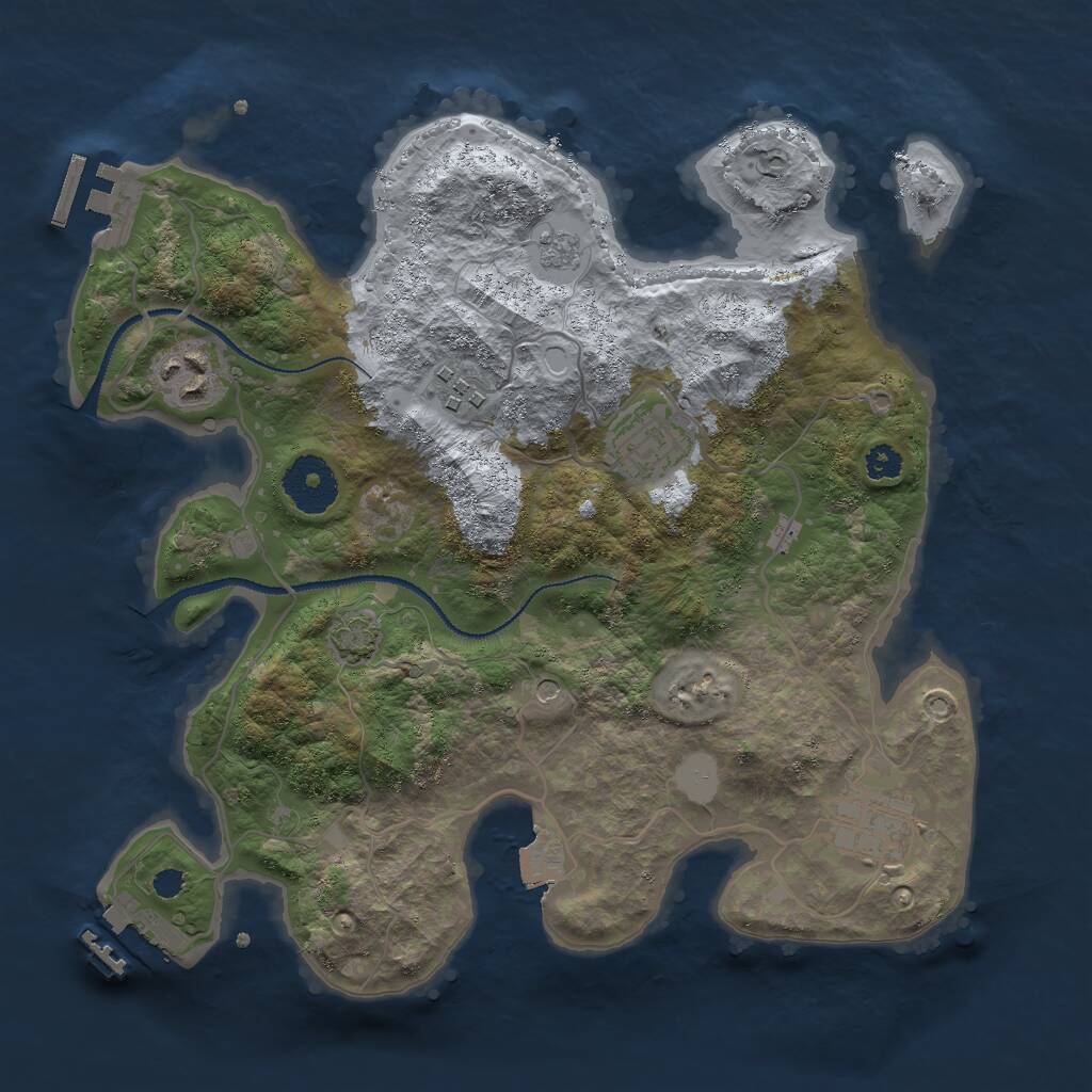 Rust Map: Procedural Map, Size: 3000, Seed: 1, 10 Monuments