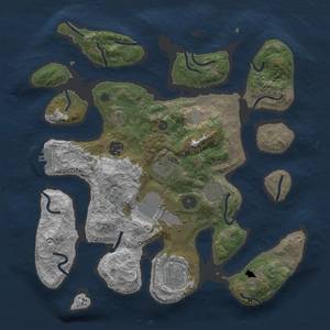 Thumbnail Rust Map: Procedural Map, Size: 3500, Seed: 1613277280, 12 Monuments