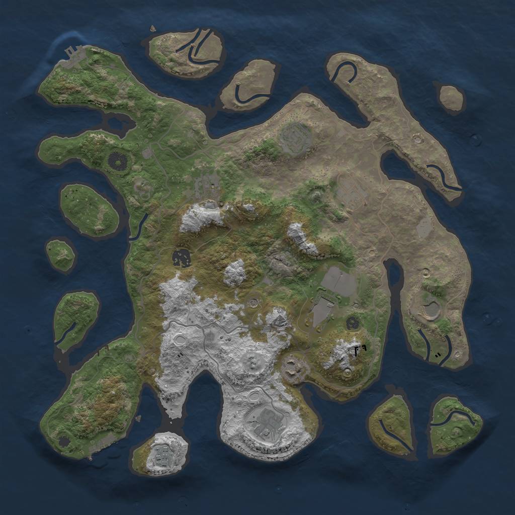Rust Map: Procedural Map, Size: 4000, Seed: 192200, 17 Monuments