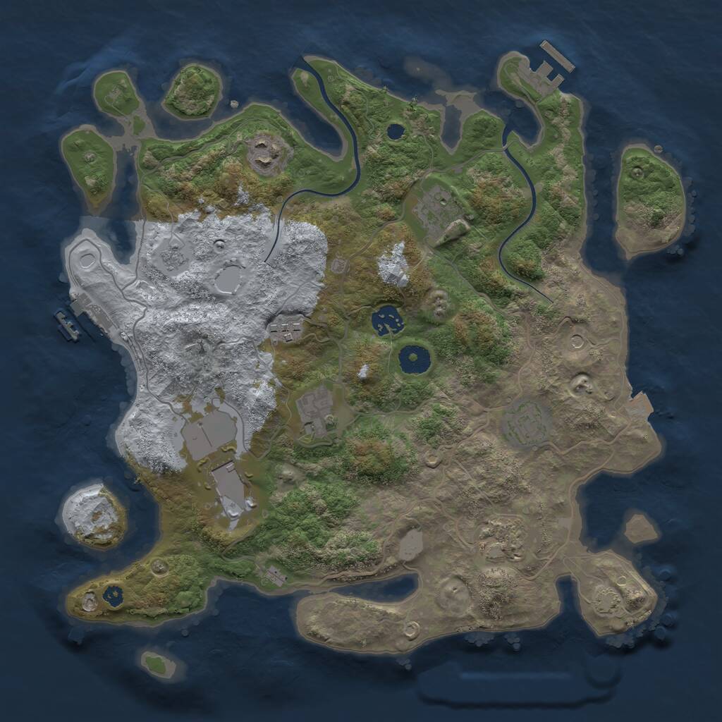 Rust Map: Procedural Map, Size: 3550, Seed: 521812, 14 Monuments