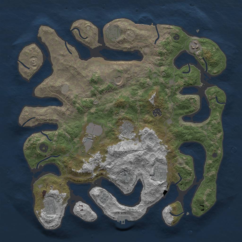Rust Map: Procedural Map, Size: 4000, Seed: 2112789922, 17 Monuments