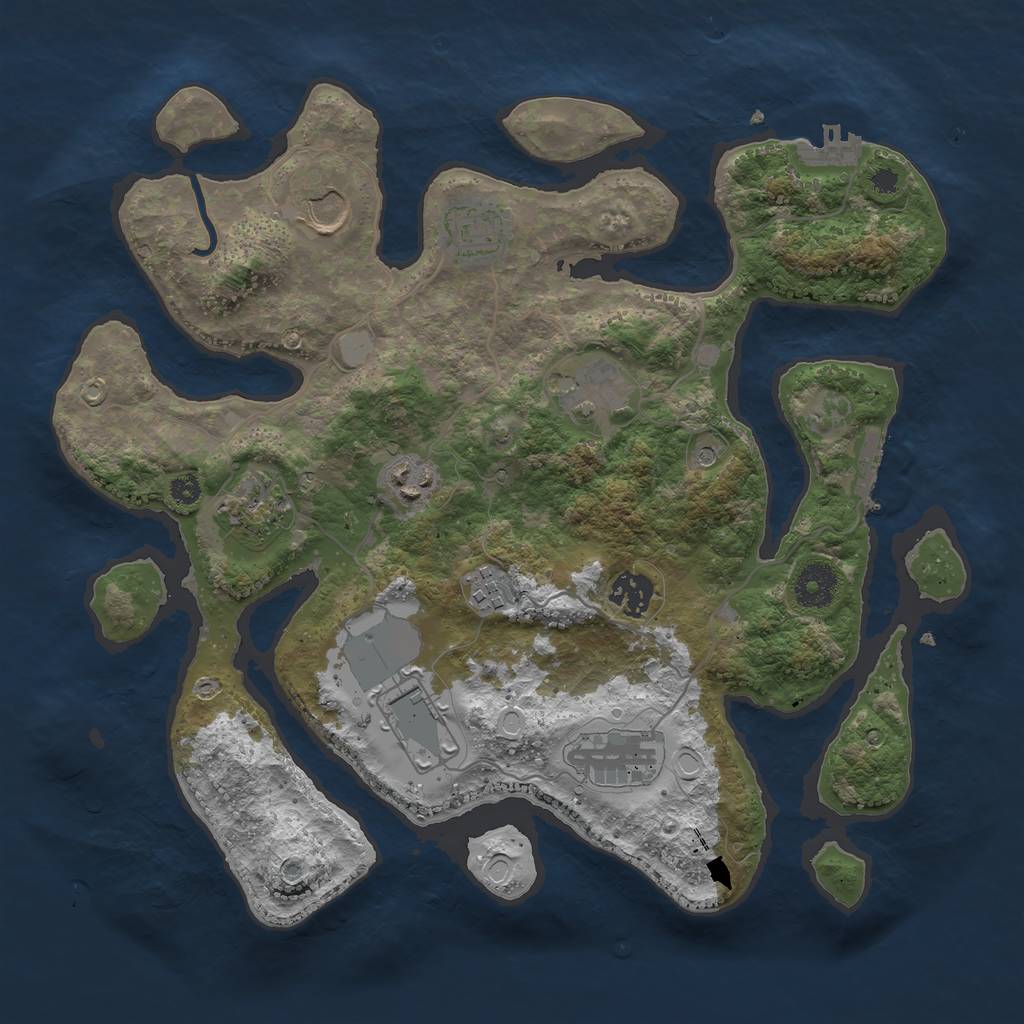 Rust Map: Procedural Map, Size: 3500, Seed: 626056880, 17 Monuments