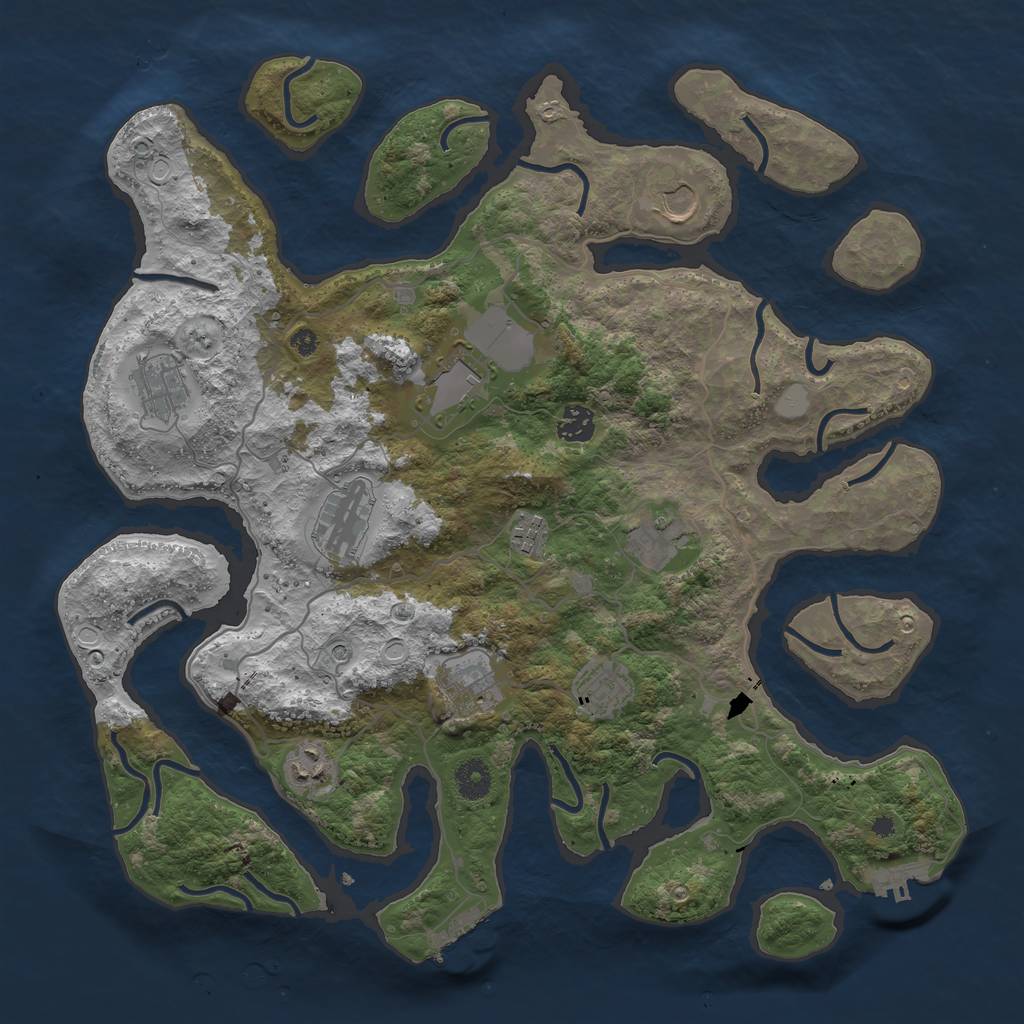 Rust Map: Procedural Map, Size: 4000, Seed: 5499, 18 Monuments