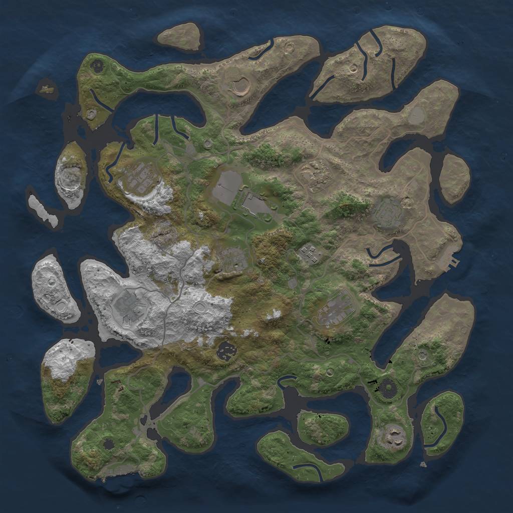 Rust Map: Procedural Map, Size: 4050, Seed: 970178125, 19 Monuments