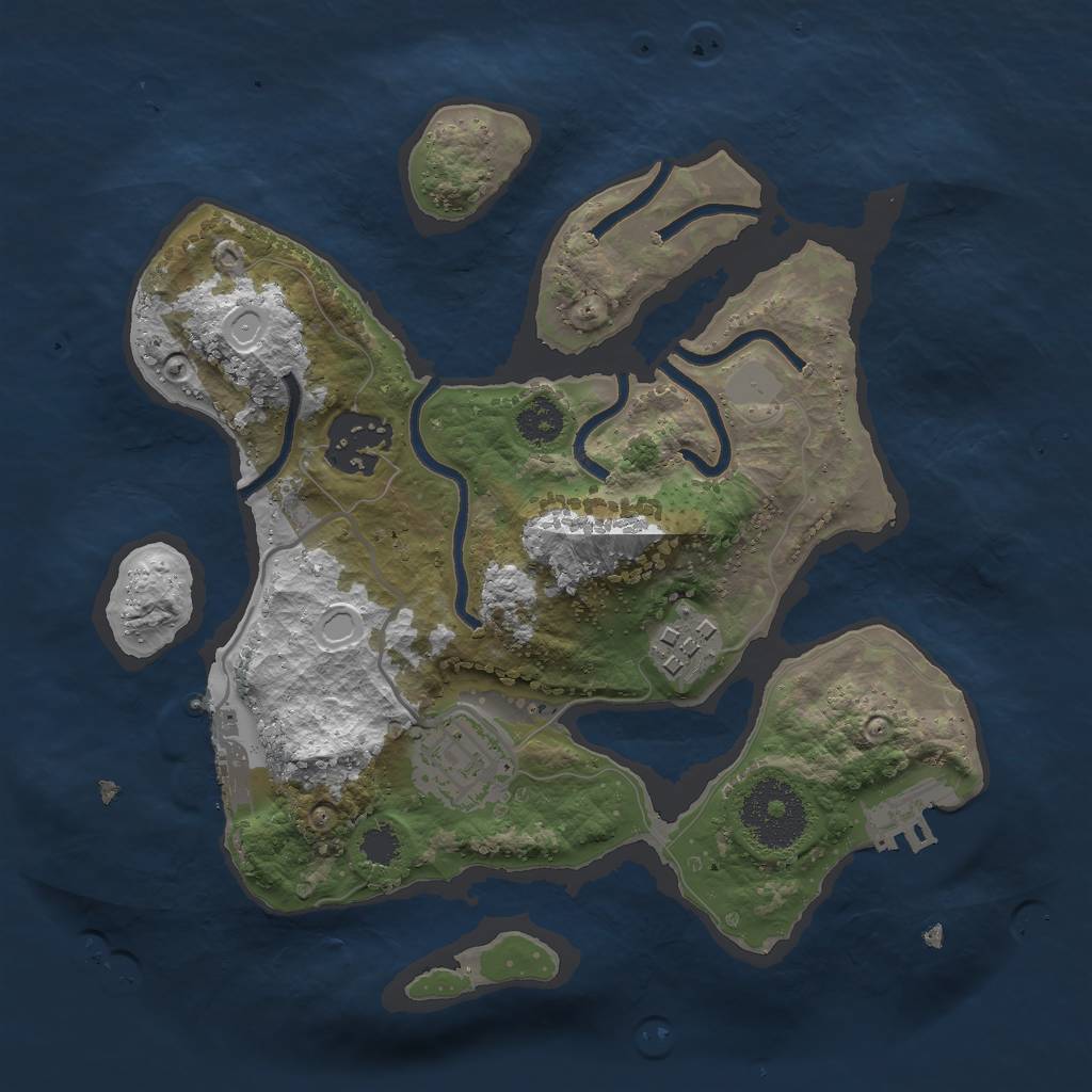 Rust Map: Procedural Map, Size: 2500, Seed: 732056269, 10 Monuments