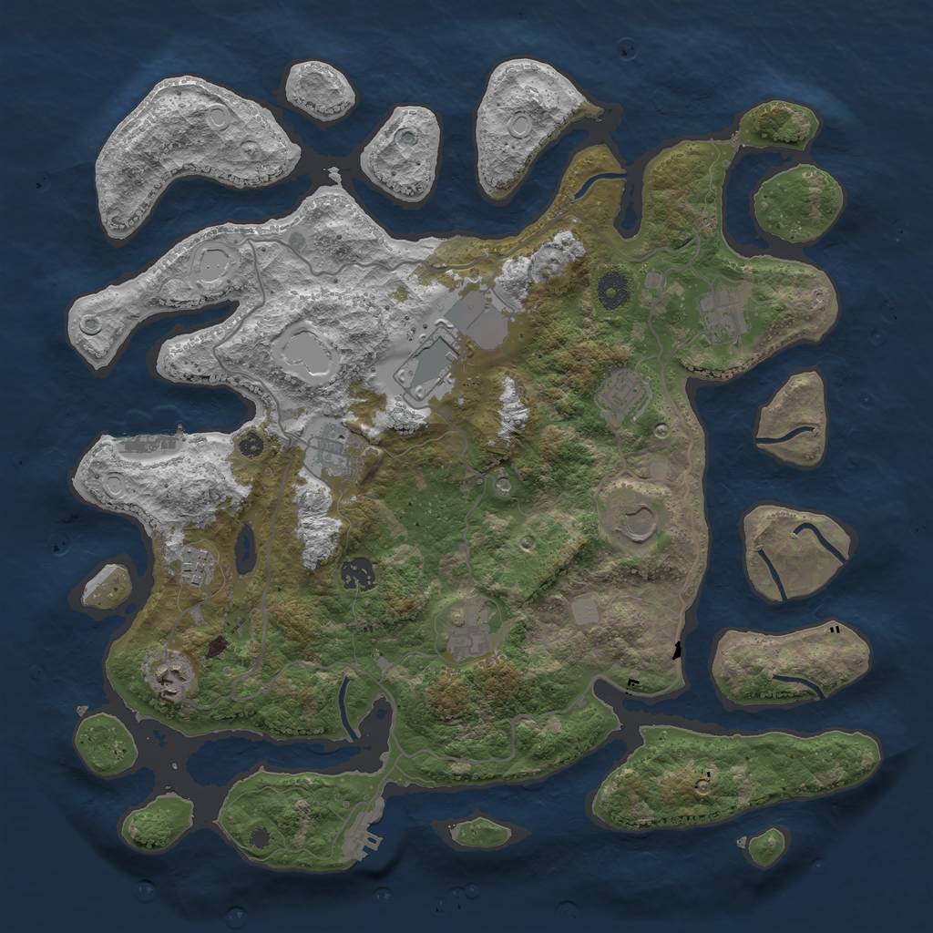 Rust Map: Procedural Map, Size: 4000, Seed: 20210212, 17 Monuments