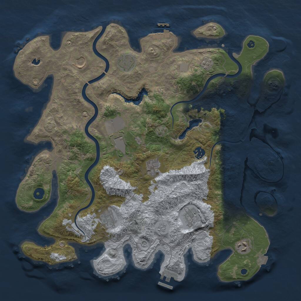 Rust Map: Procedural Map, Size: 4000, Seed: 369775, 15 Monuments