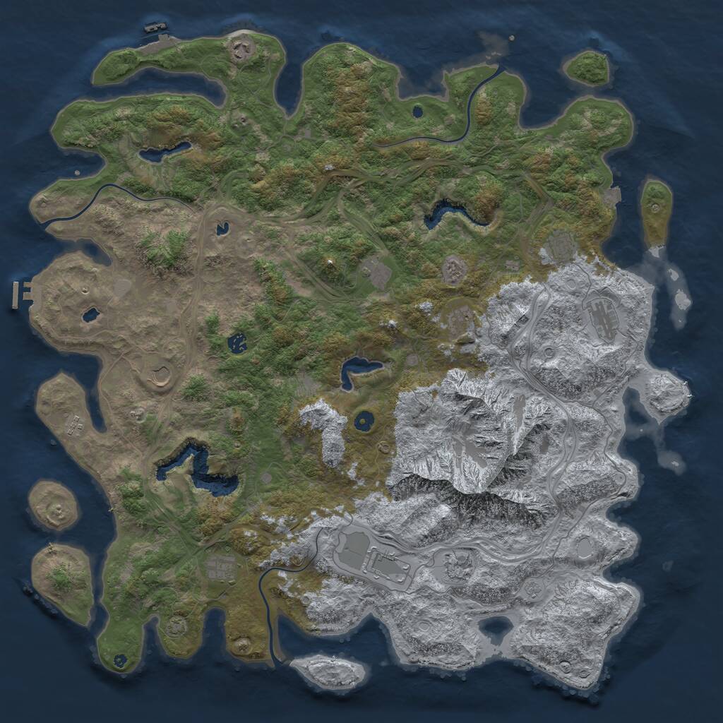 Rust Map: Procedural Map, Size: 5420, Seed: 69420, 17 Monuments