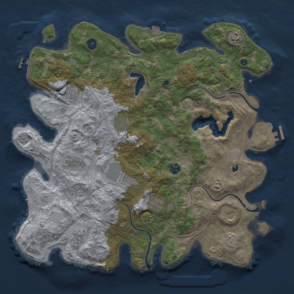 Rust Map: Procedural Map, Size: 4250, Seed: 508288124, 16 Monuments